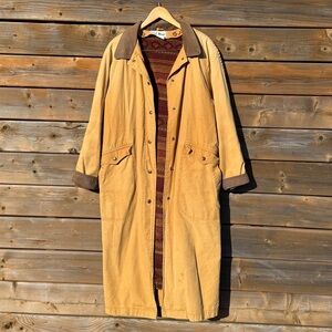 Vintage L.L. Bean women’s long chore coat / Trench Coat Brown corduroy